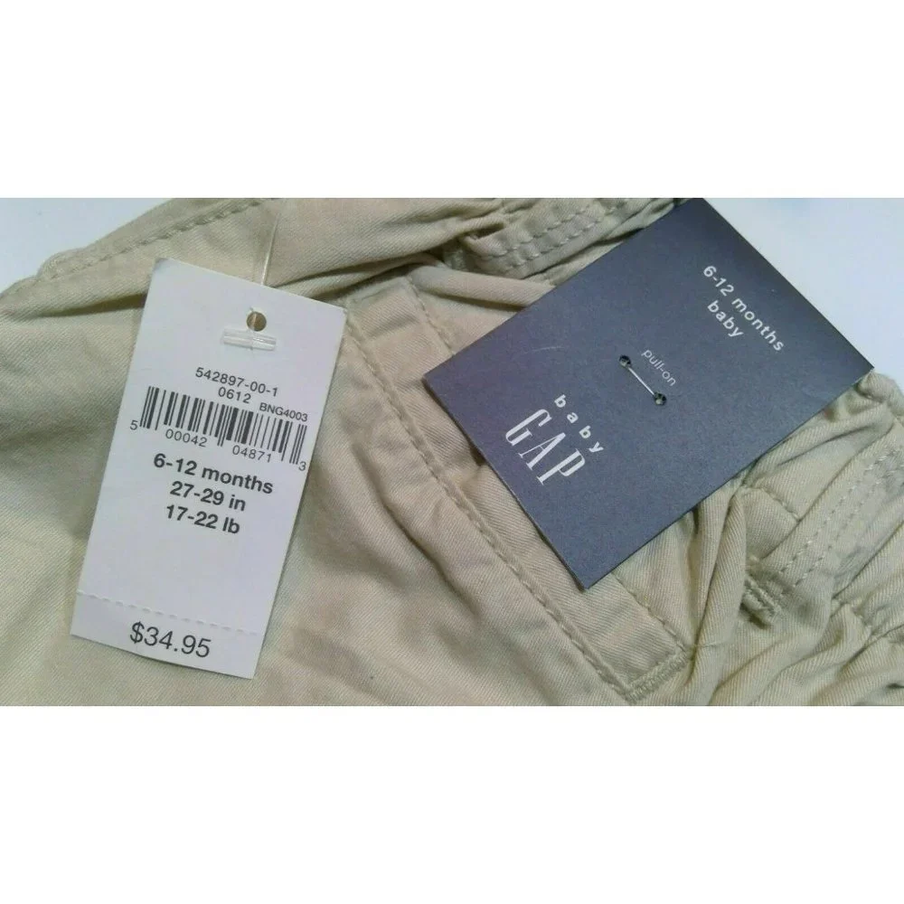 NWT GAP Baby Boys Pants Sz 6-12M Beige #500042